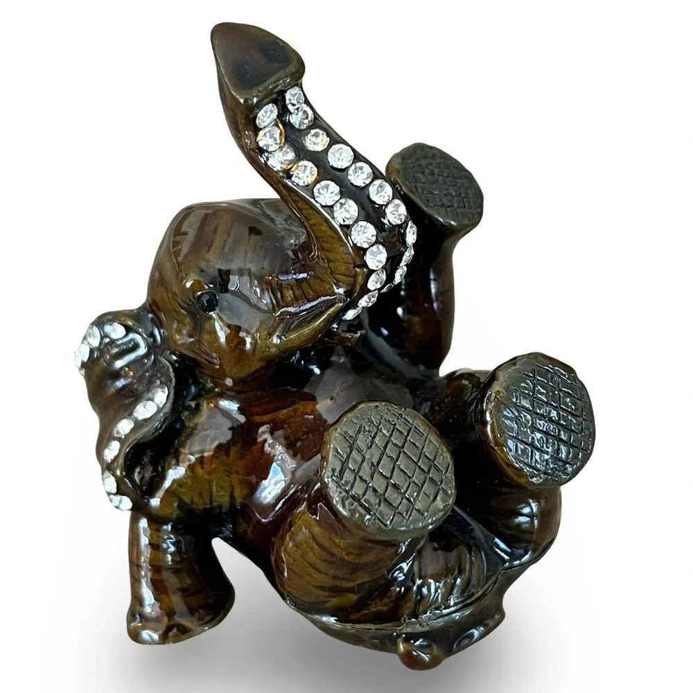 Baby Elephant Crystal Trinket Box